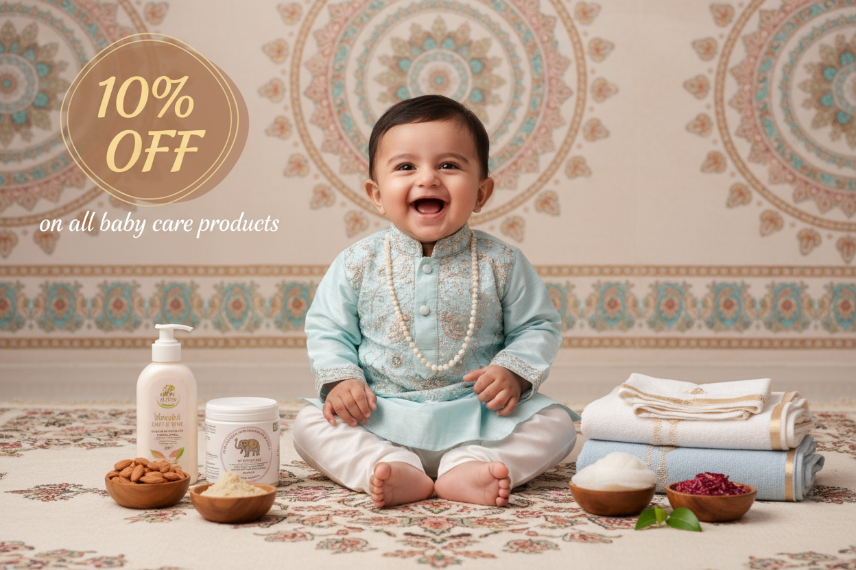 10% off on baby care product with Indian baby care post