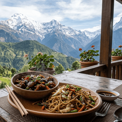 Chilli Chicken and Noodles  by Moksha