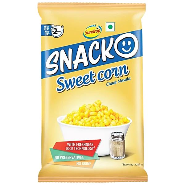 Sundrop Snacko Chaat Masala Sweet Corn, 121 g