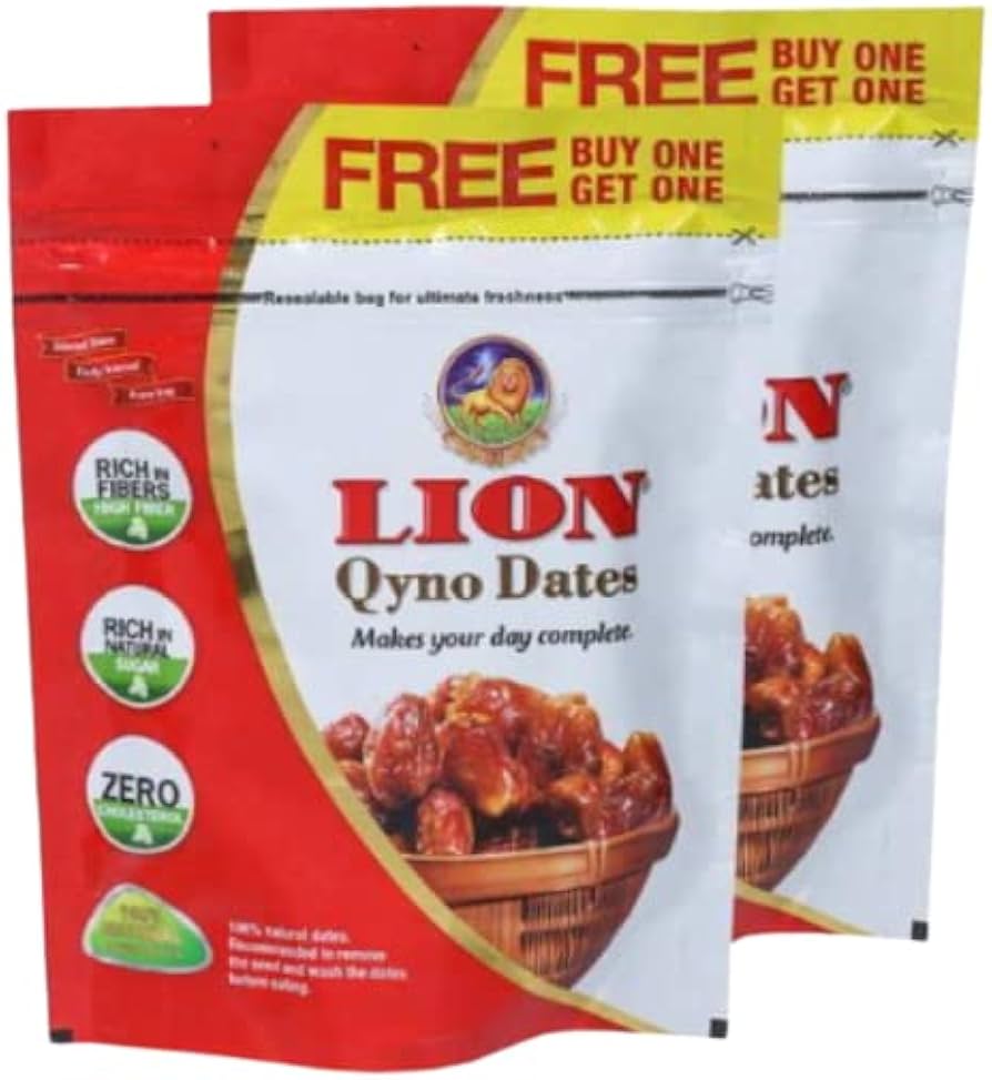 Lion Dates Qyno Seeded Dates 500G (Buy 1 Get 1 Free)
