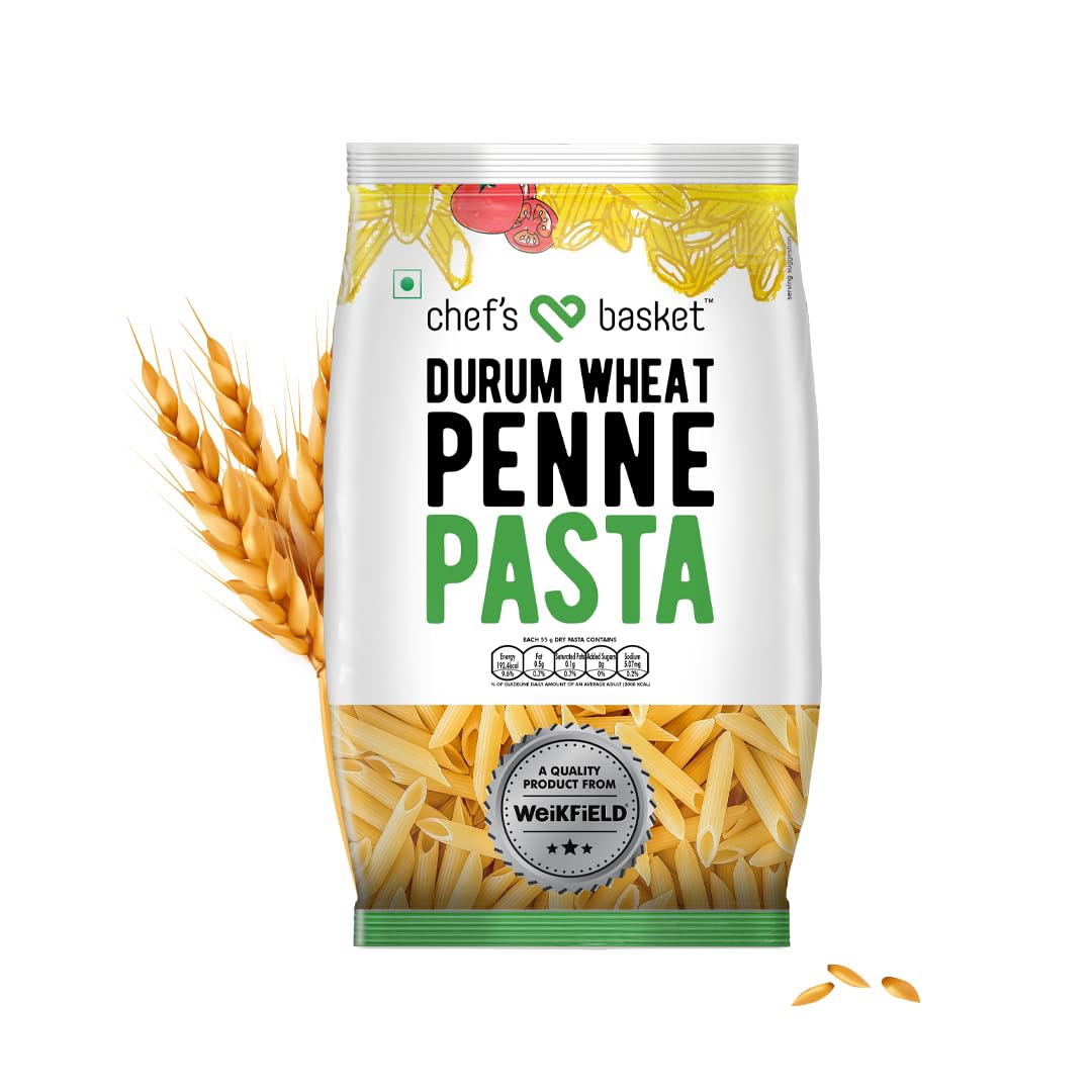Chef's Basket Penne Pasta | Made With 100% Durum Wheat Semolina | 100% Suji