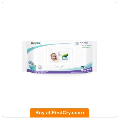 Himalaya Herbal Gentle Baby Wipes - 72 Pieces (हिमालया बेबीकेयर वाइप्स)