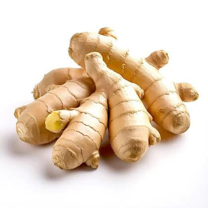 Ginger roots on a white background