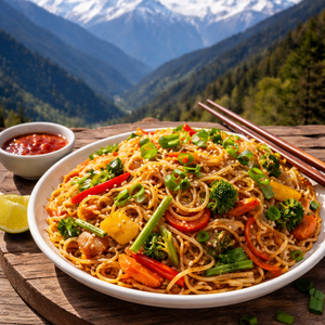 Veg thukpa dry by Moksha