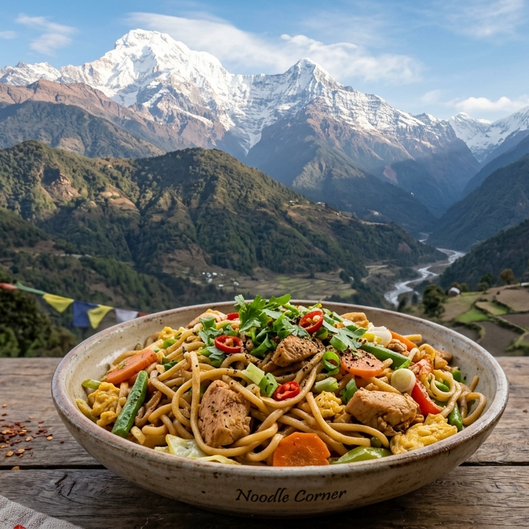 Chicken egg hakka noodles  by Moksha