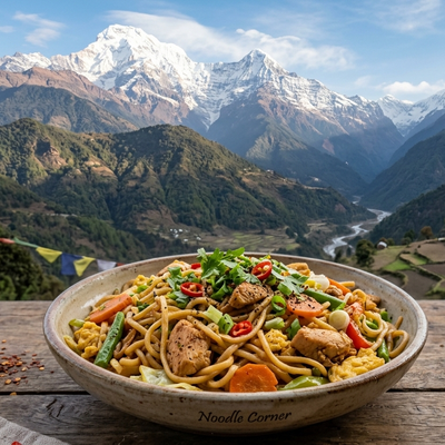 Chicken egg hakka noodles  by Moksha