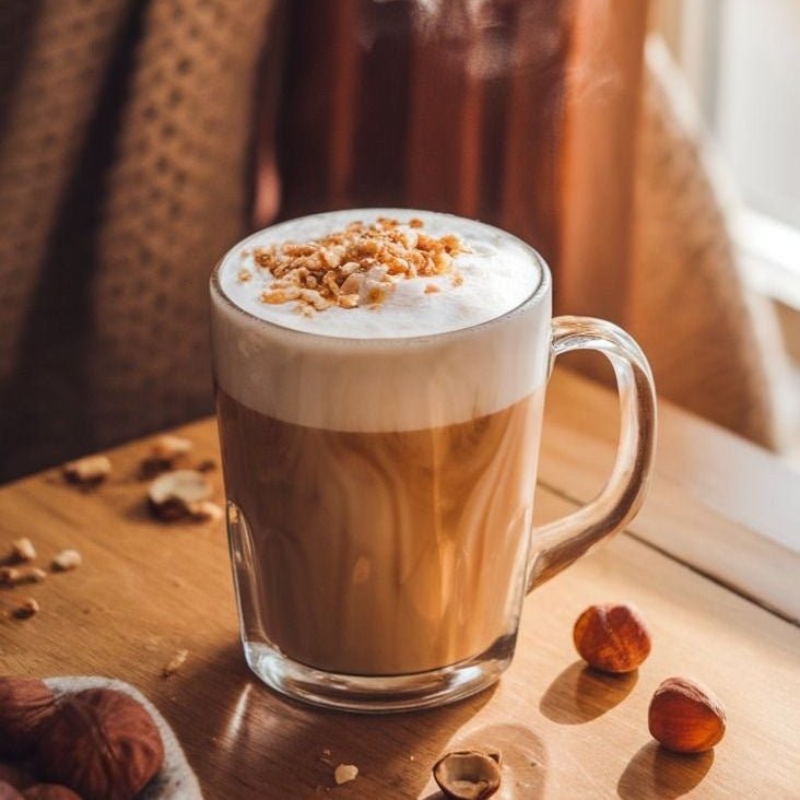 Hazelnut hot coffee  by Moksha
