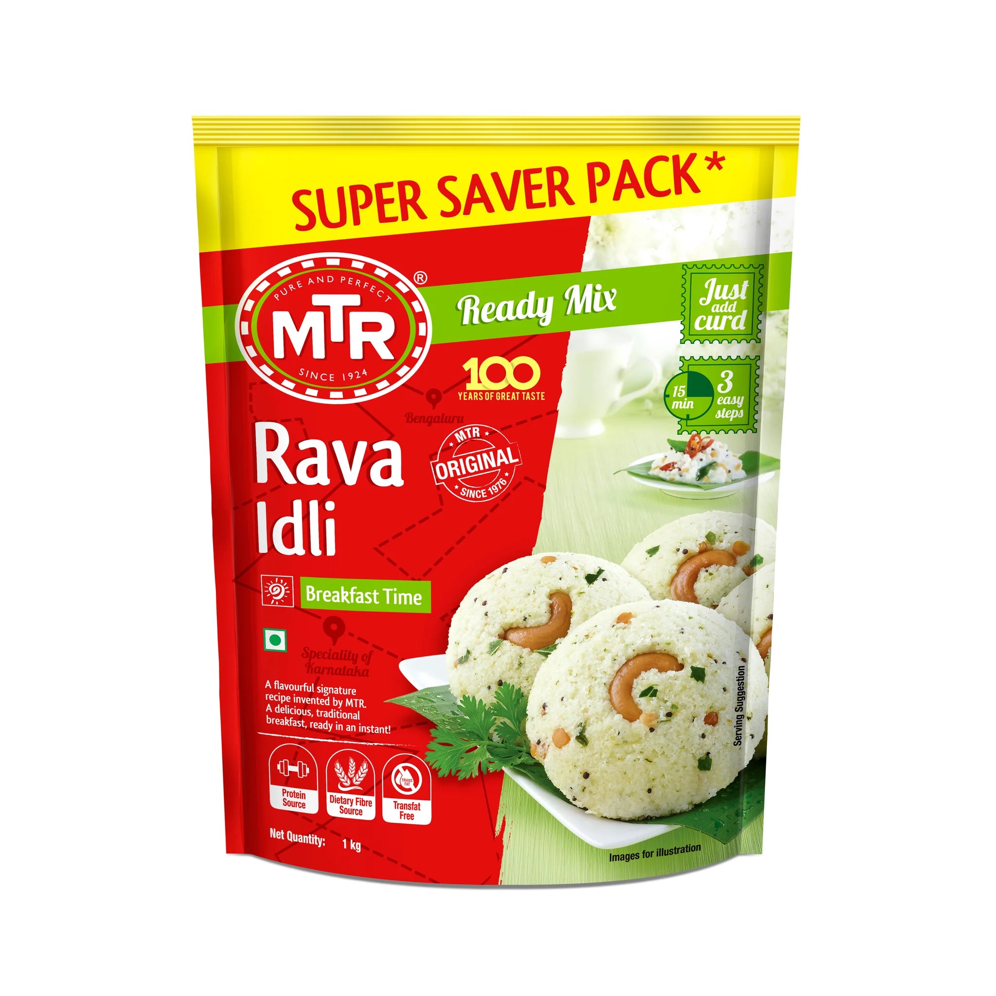 MTR Rava Idli ready mix packaging on a white background