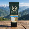 Tube of Denver Face Wash Acne Clear with mountains in the background