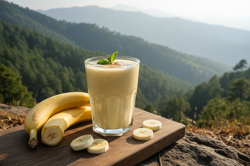 banana shake wirth raw banana with uttrakhand kumaun hills