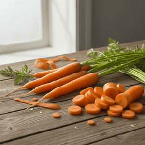 carrots products images on table