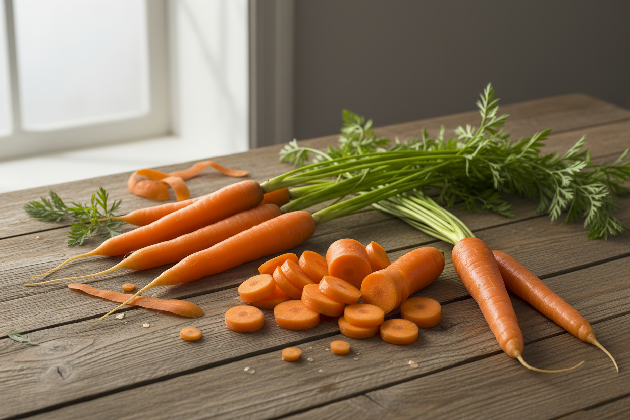 carrots products images on table