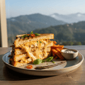 Chicken Cheese Grilled sandwich by Moksha (चिकन चीज़ ग्रिल्ड सैंडविच)