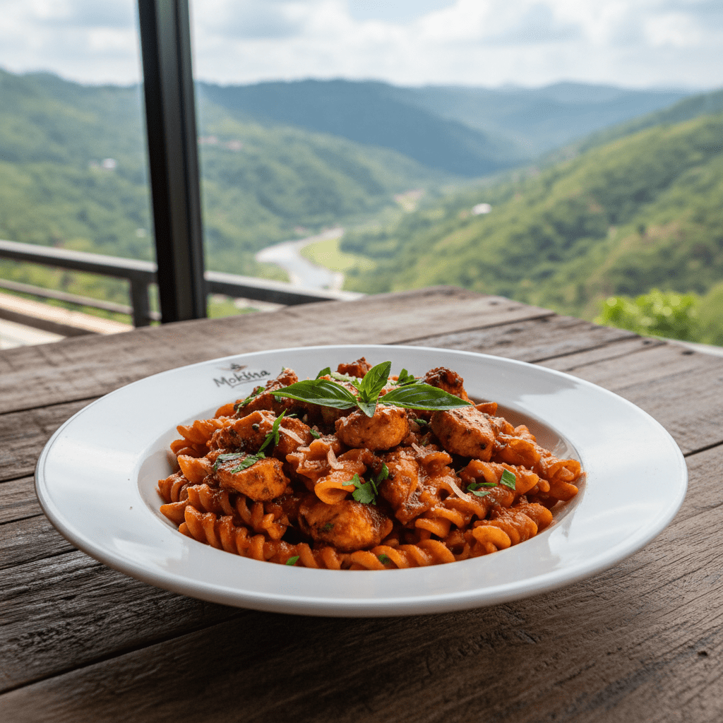 Chicken Red Sauce Pasta by Moksha (चिकन रेड सॉस पास्ता)