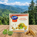 Venky's Chicken Sheek Kabab package on a wooden table with a scenic mountain background