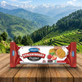 Cremaic Strawberry Creèmes bar with a scenic mountain background