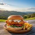 Crispy Chicken Burger by Moksha ( क्रिस्पी चिकन बर्गर)