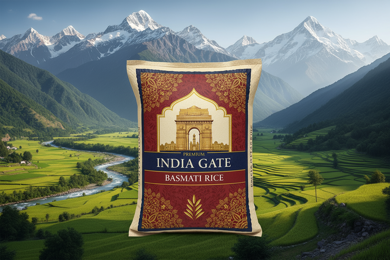 India gate basmati rice 10 kg product image with hills