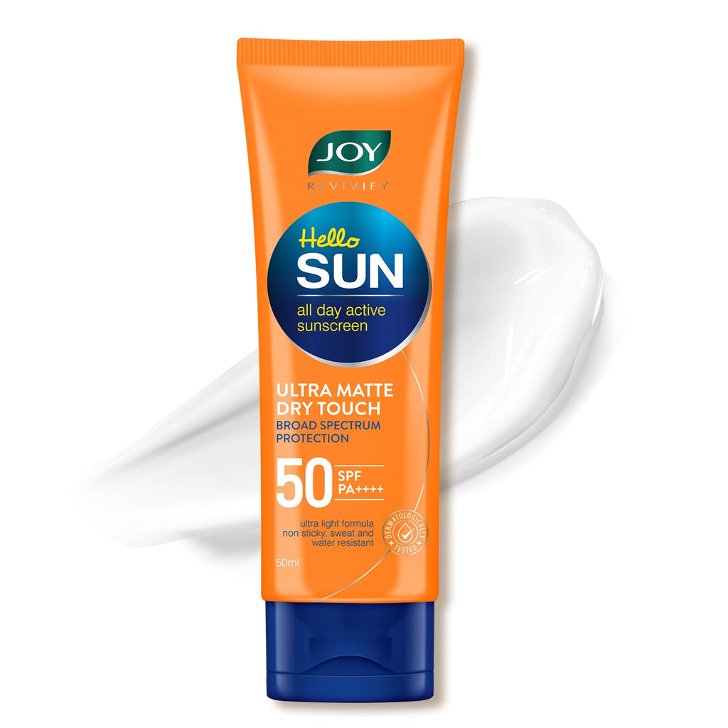 Joy Revivify Hello Sun Ultra Matte Dry Touch Sunscreen - SPF50 (जॉय रिविविफाई हेलो सन अल्ट्रा मैट ड्राई टच सनस्क्रीन)