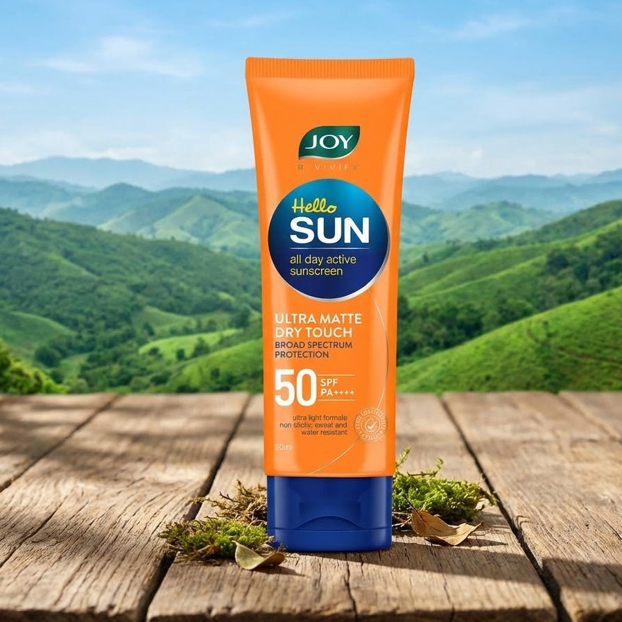 Joy Revivify Hello Sun Ultra Matte Dry Touch Sunscreen - SPF50 (जॉय रिविविफाई हेलो सन अल्ट्रा मैट ड्राई टच सनस्क्रीन)