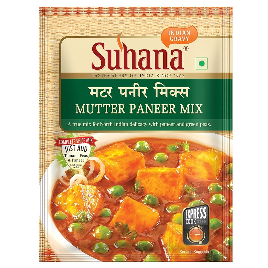 Suhana Mutter Paneer No Onion No Garlic Spice Mix Pouch