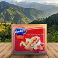 Venky's Chicken Nuggets packaging with a mountainous landscape in the background