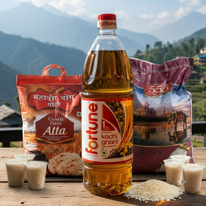 Rashan Starter Combo - Atta 5kg + Chawal 5kg + Sarson Tel 1L