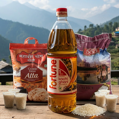 Rashan Starter Combo - Atta 5kg + Chawal 5kg + Sarson Tel 1L