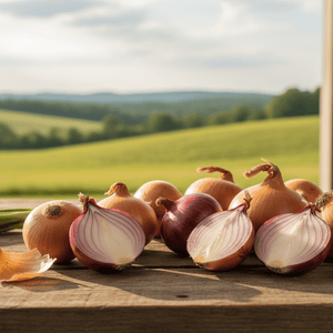 onions on the table with hills