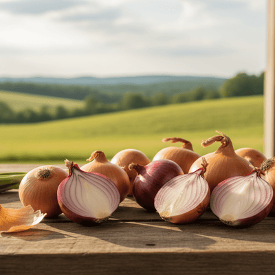 onions on the table with hills