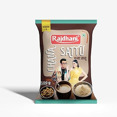 Rajdhani Chana Satu packaging on a white background