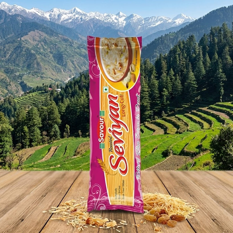 Sevilyan packet with a scenic mountain background