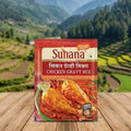 Suhana Chicken Gravy Mix packet with a scenic mountain background