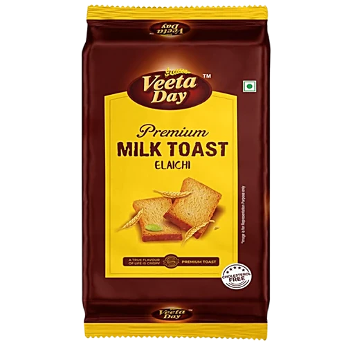 Veeta Day Premium Milk Toast Elaichi packaging on a white background